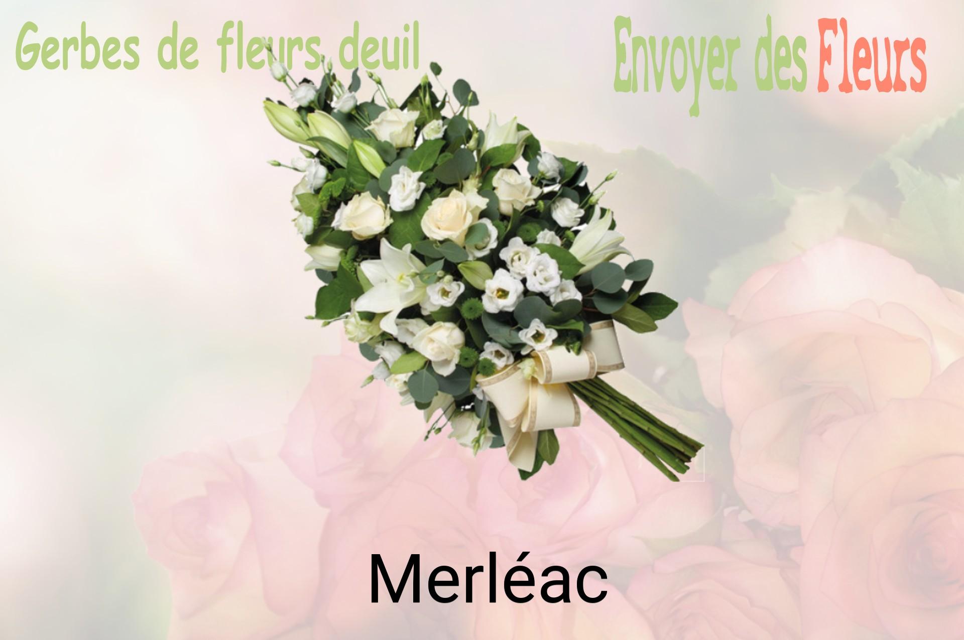 Gerbe de fleurs de deuil livrée à Merléac